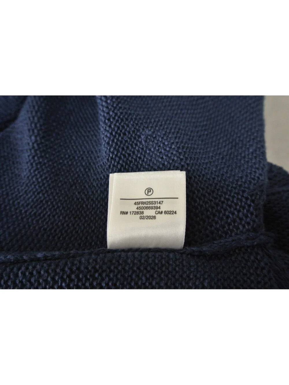 NEW, Favorite Daughter The Stevie Short Sleeve Linen Sweater in Navy Sz L #T4115